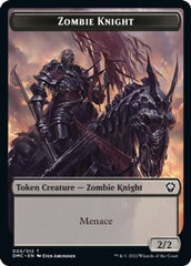 Zombie Knight // Warrior Double-sided Token [Dominaria United Commander Tokens] | Mega City Incorporated