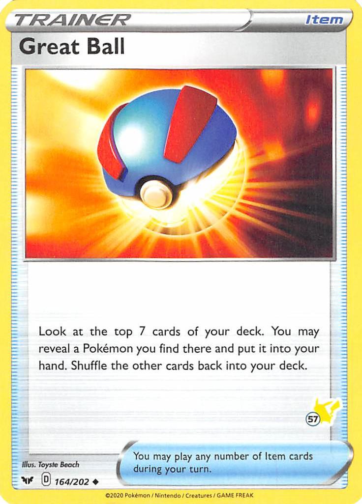 Great Ball (164/202) (Pikachu Stamp #57) [Battle Academy 2022] | Mega City Incorporated