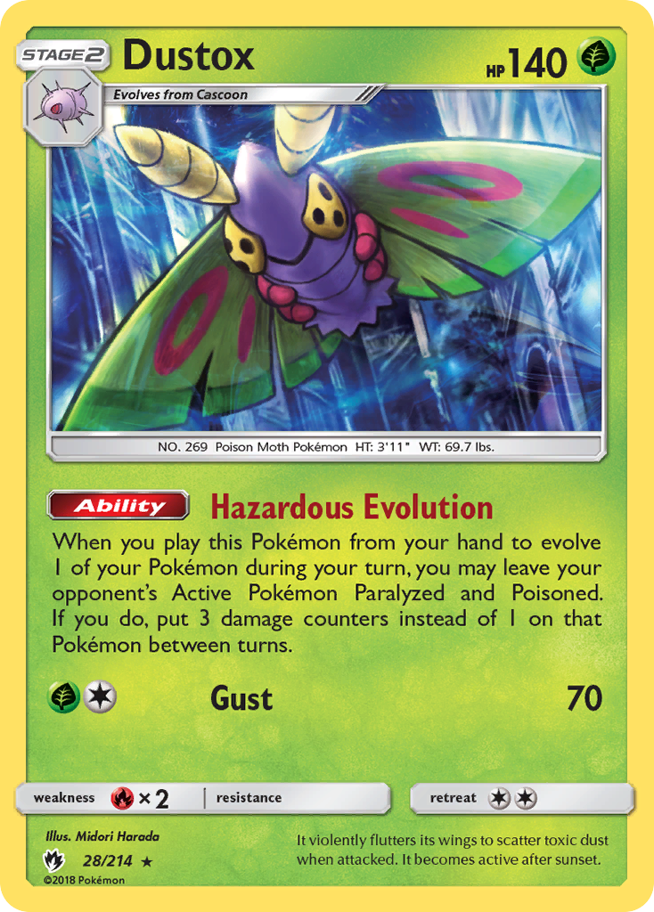 Dustox (28/214) [Sun & Moon: Lost Thunder] | Mega City Incorporated