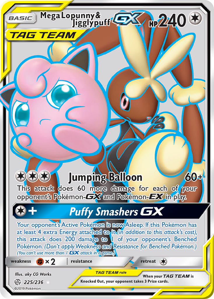 Mega Lopunny & Jigglypuff GX (225/236) [Sun & Moon: Cosmic Eclipse] | Mega City Incorporated