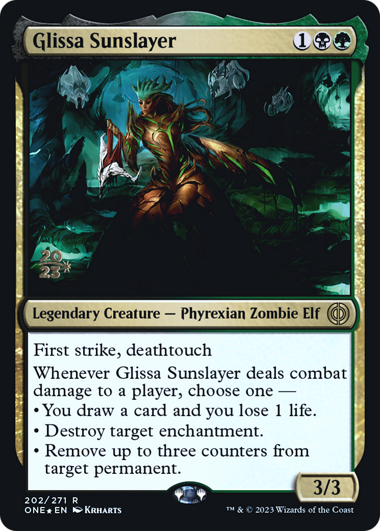 Glissa Sunslayer [Phyrexia: All Will Be One Prerelease Promos] | Mega City Incorporated