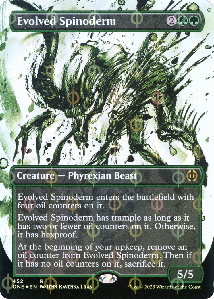 Evolved Spinoderm (Borderless Ichor Step-and-Compleat Foil) [Phyrexia: All Will Be One] | Mega City Incorporated