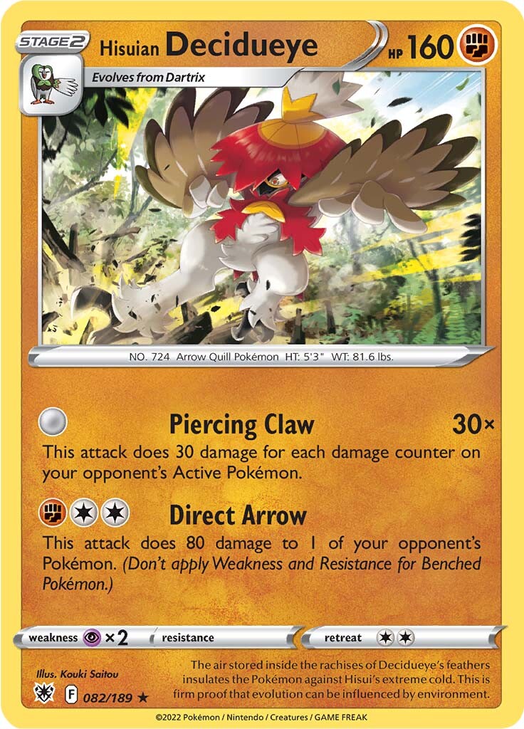 Hisuian Decidueye (082/189) [Sword & Shield: Astral Radiance] | Mega City Incorporated
