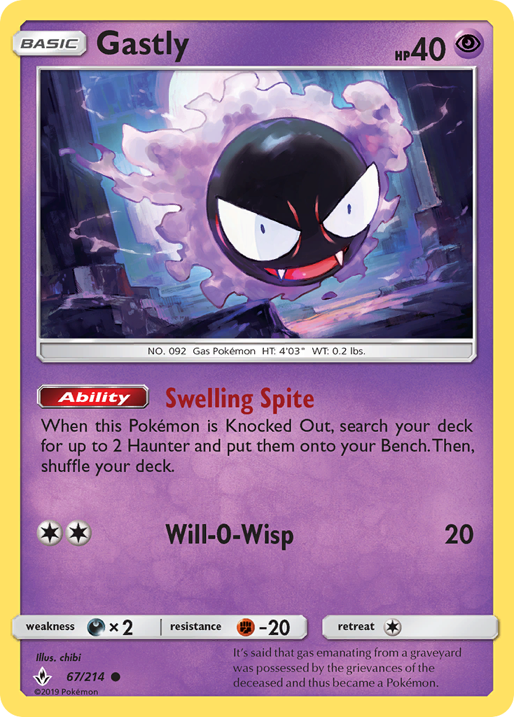 Gastly (67/214) [Sun & Moon: Unbroken Bonds] | Mega City Incorporated