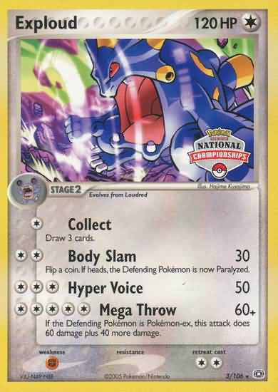 Exploud (3/106) (National Championship Promo) [EX: Emerald] | Mega City Incorporated