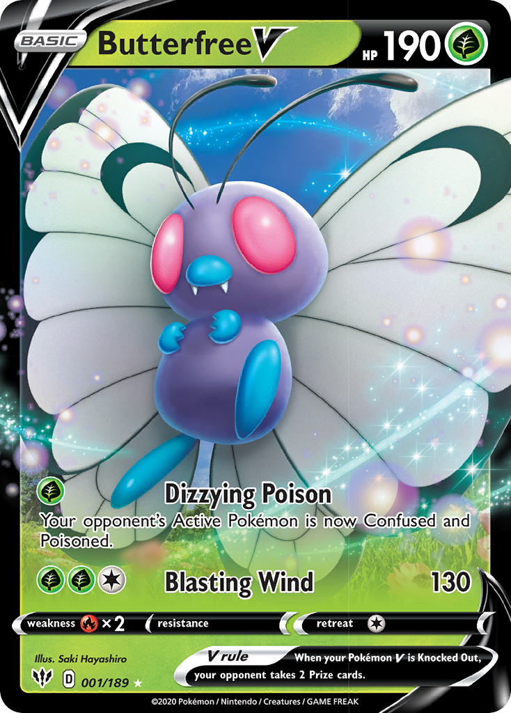 Butterfree V (001/189) [Sword & Shield: Darkness Ablaze] | Mega City Incorporated