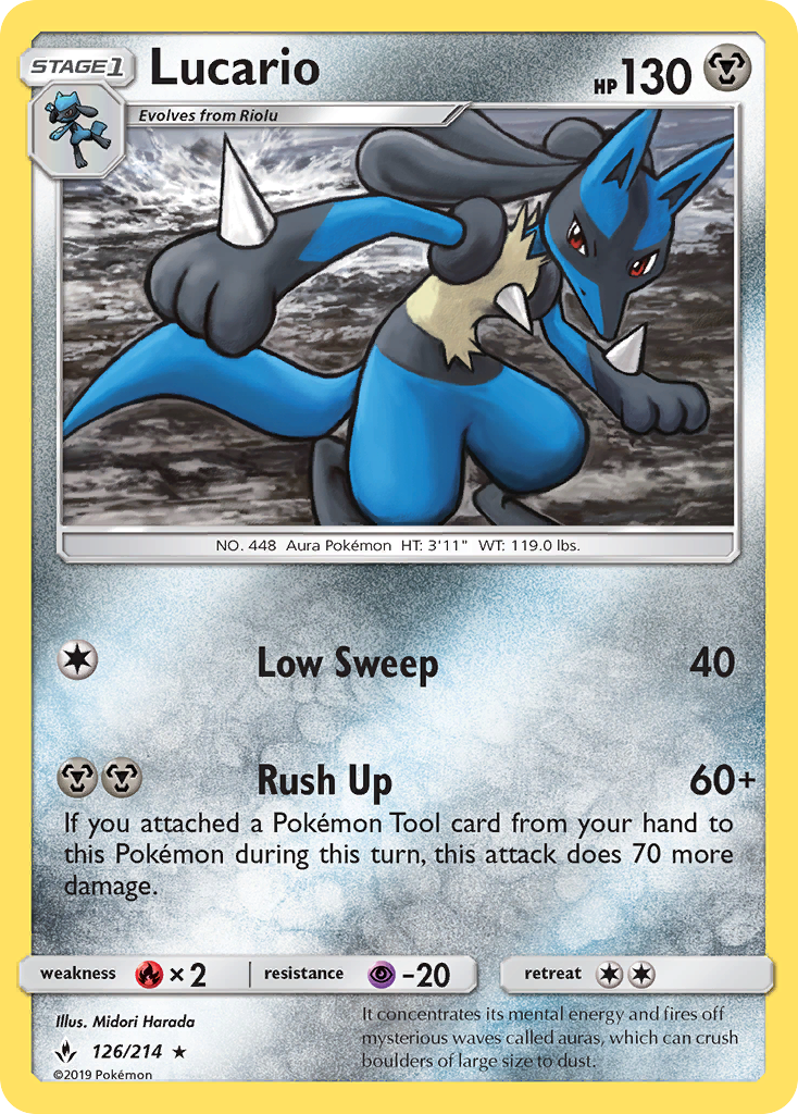 Lucario (126/214) [Sun & Moon: Unbroken Bonds] | Mega City Incorporated