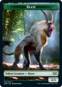 Beast // Treasure Double-sided Token [Double Masters Tokens] | Mega City Incorporated