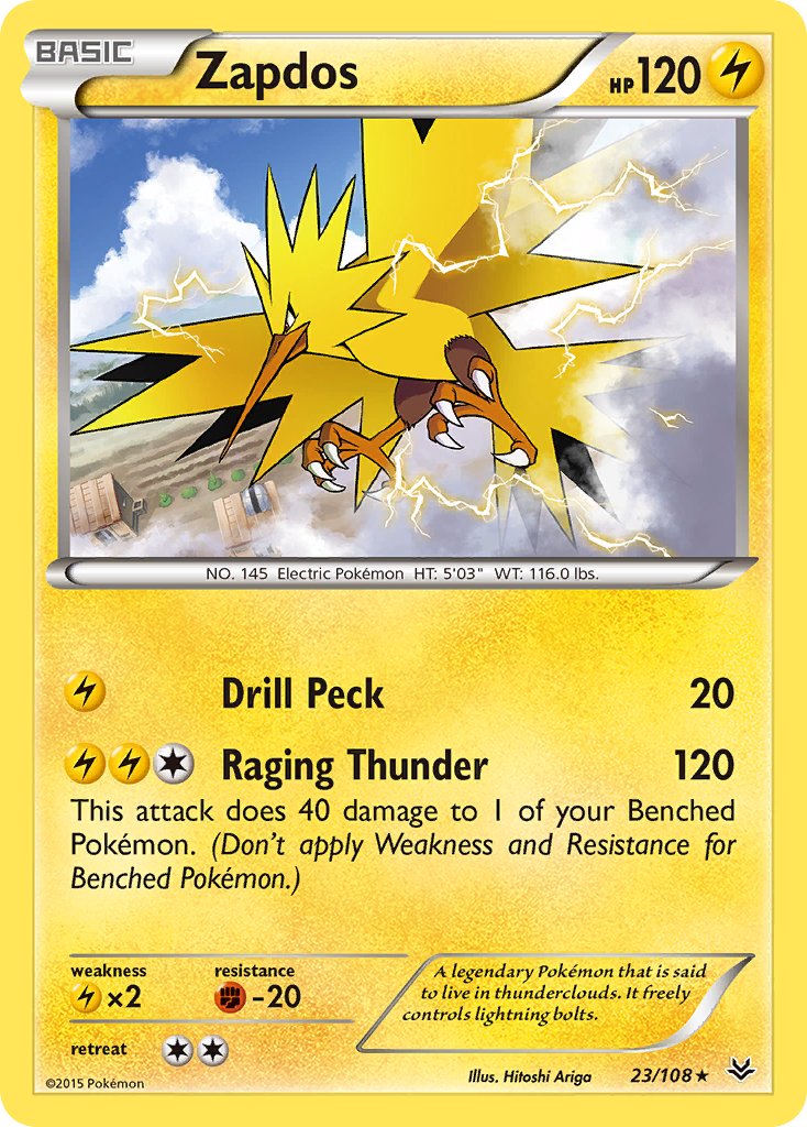 Zapdos(23/108) (Theme Deck Exclusive) [XY: Roaring Skies] | Mega City Incorporated