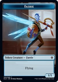 Faerie // Food (15) Double-sided Token [Throne of Eldraine Tokens] | Mega City Incorporated