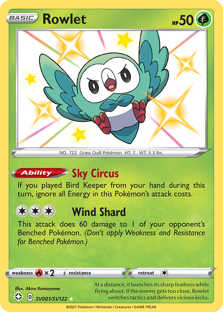 Rowlet (SV001/SV122) [Sword & Shield: Shining Fates] | Mega City Incorporated