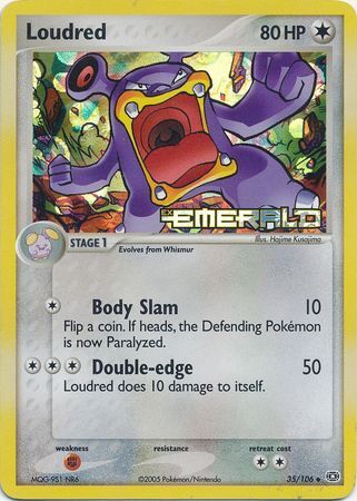 Loudred (35/106) (Stamped) [EX: Emerald] | Mega City Incorporated