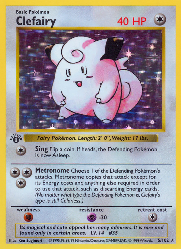 Clefairy (5/102) (Shadowless) [Base Set 1st Edition] | Mega City Incorporated