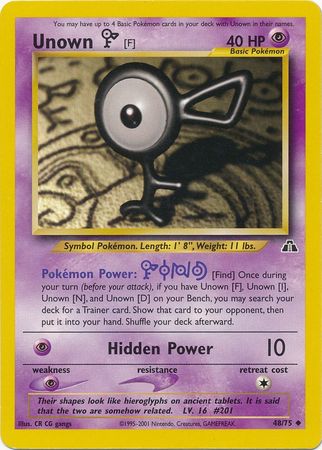 Unown [F] (48/75) [Neo Discovery Unlimited] | Mega City Incorporated