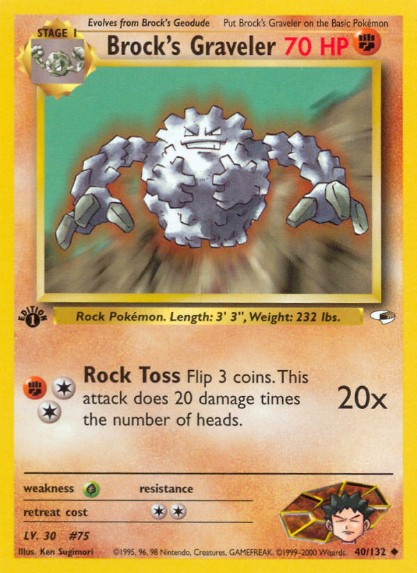 Brock's Graveler (40/132) [Gym Heroes 1st Edition] | Mega City Incorporated