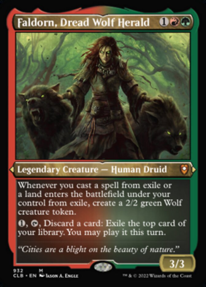 Faldorn, Dread Wolf Herald (Display Commander) (Foil Etched) [Commander Legends: Battle for Baldur's Gate] | Mega City Incorporated