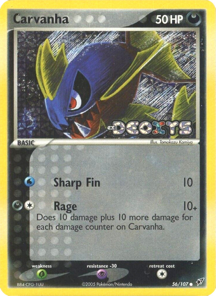 Carvanha (56/107) (Stamped) [EX: Deoxys] | Mega City Incorporated