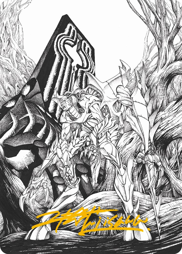 Lukka, Bound to Ruin Art Card (Gold-Stamped Signature) [Phyrexia: All Will Be One Art Series] | Mega City Incorporated