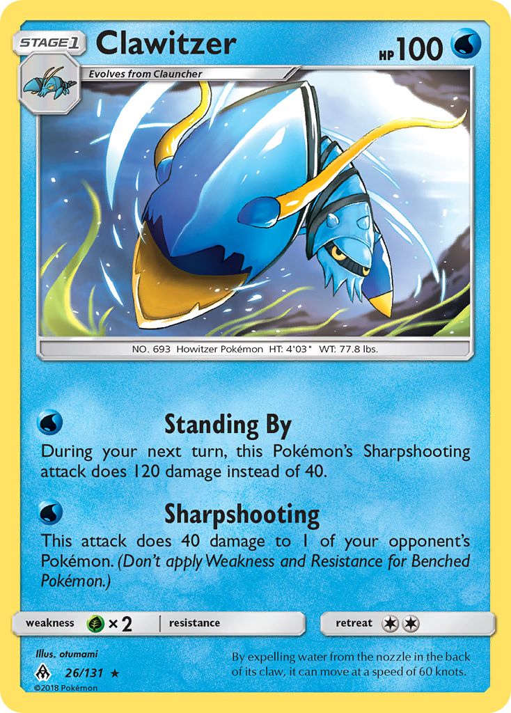 Clawitzer (26/131) [Sun & Moon: Forbidden Light] | Mega City Incorporated