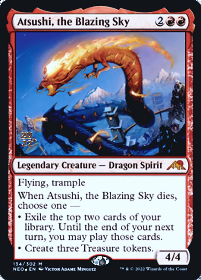 Atsushi, the Blazing Sky [Kamigawa: Neon Dynasty Prerelease Promos] | Mega City Incorporated