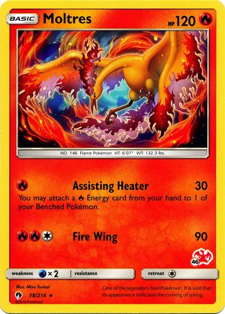 Moltres (38/214) (Charizard Stamp #46) [Battle Academy 2020] | Mega City Incorporated