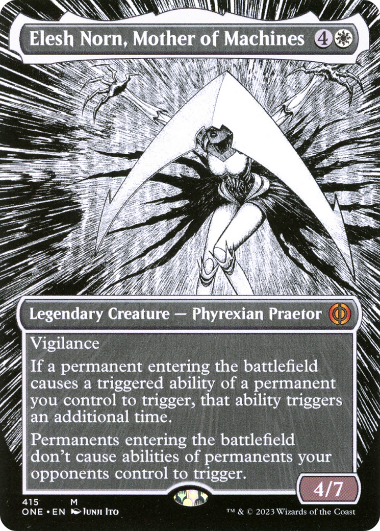 Elesh Norn, Mother of Machines (Borderless Manga) [Phyrexia: All Will Be One] | Mega City Incorporated