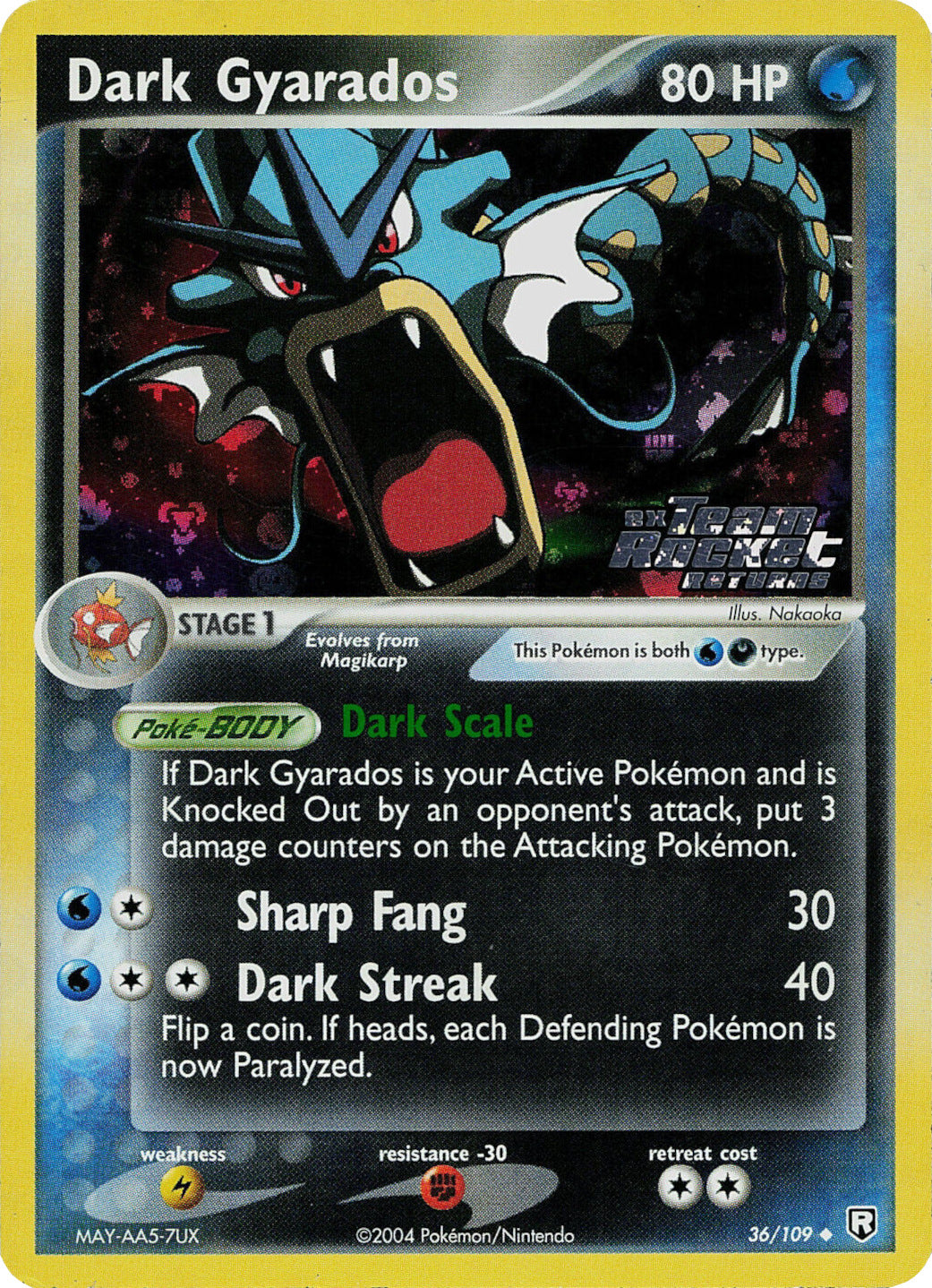 Dark Gyarados (36/109) (Stamped) [EX: Team Rocket Returns] | Mega City Incorporated