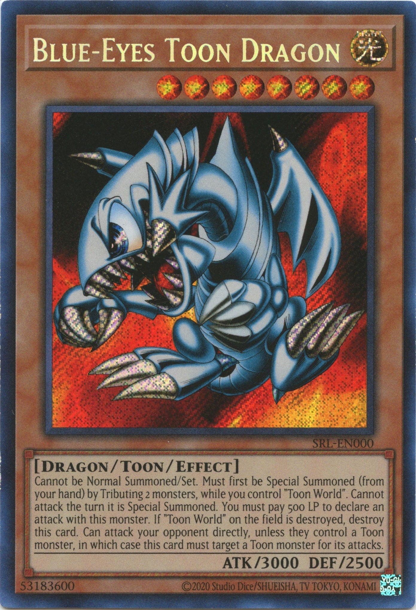 Blue-Eyes Toon Dragon (25th Anniversary) [SRL-EN000] Secret Rare | Mega City Incorporated