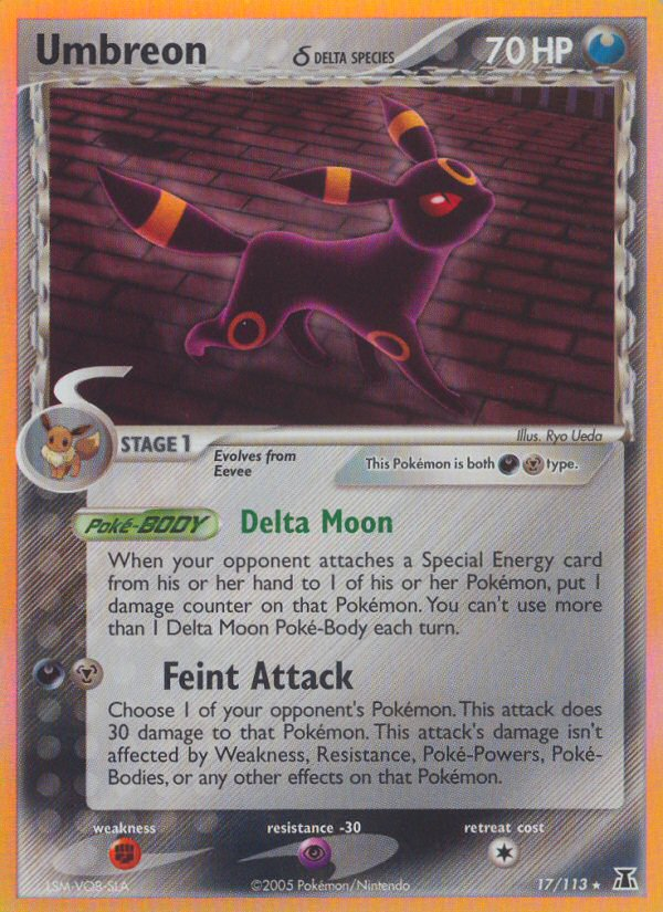 Umbreon (17/113) (Delta Species) [EX: Delta Species] | Mega City Incorporated