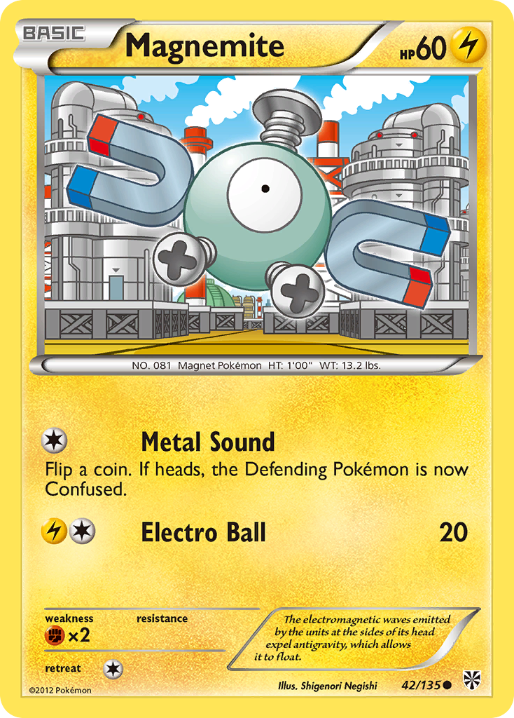 Magnemite (42/135) [Black & White: Plasma Storm] | Mega City Incorporated