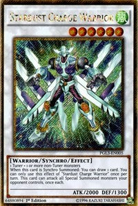 Stardust Charge Warrior [PGL3-EN005] Gold Secret Rare | Mega City Incorporated