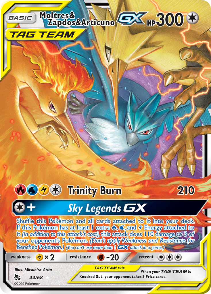 Moltres & Zapdos & Articuno GX (44/68) [Sun & Moon: Hidden Fates] | Mega City Incorporated