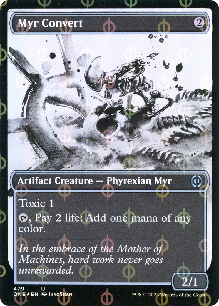 Myr Convert (Showcase Ichor Step-and-Compleat Foil) [Phyrexia: All Will Be One] | Mega City Incorporated