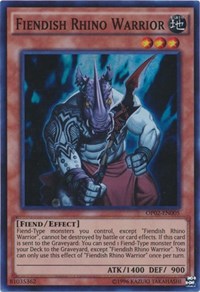 Fiendish Rhino Warrior [OP02-EN005] Super Rare | Mega City Incorporated