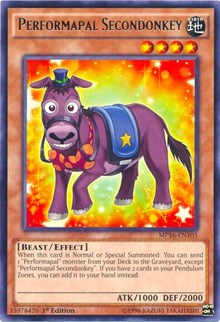 Performapal Secondonkey [MP16-EN105] Rare | Mega City Incorporated