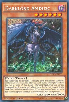 Darklord Amdusc [DESO-EN033] Secret Rare | Mega City Incorporated