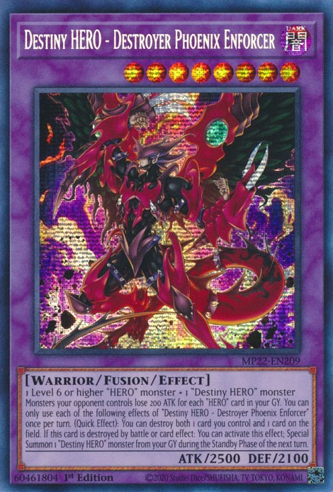 Destiny HERO - Destroyer Phoenix Enforcer [MP22-EN209] Prismatic Secret Rare | Mega City Incorporated