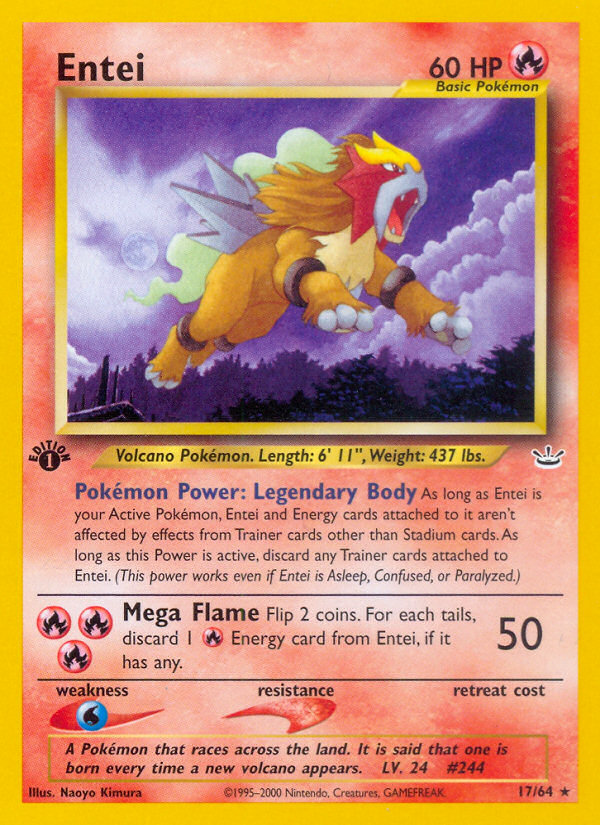 Entei (17/64) [Neo Revelation 1st Edition] | Mega City Incorporated