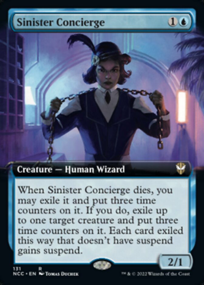 Sinister Concierge (Extended Art) [Streets of New Capenna Commander] | Mega City Incorporated