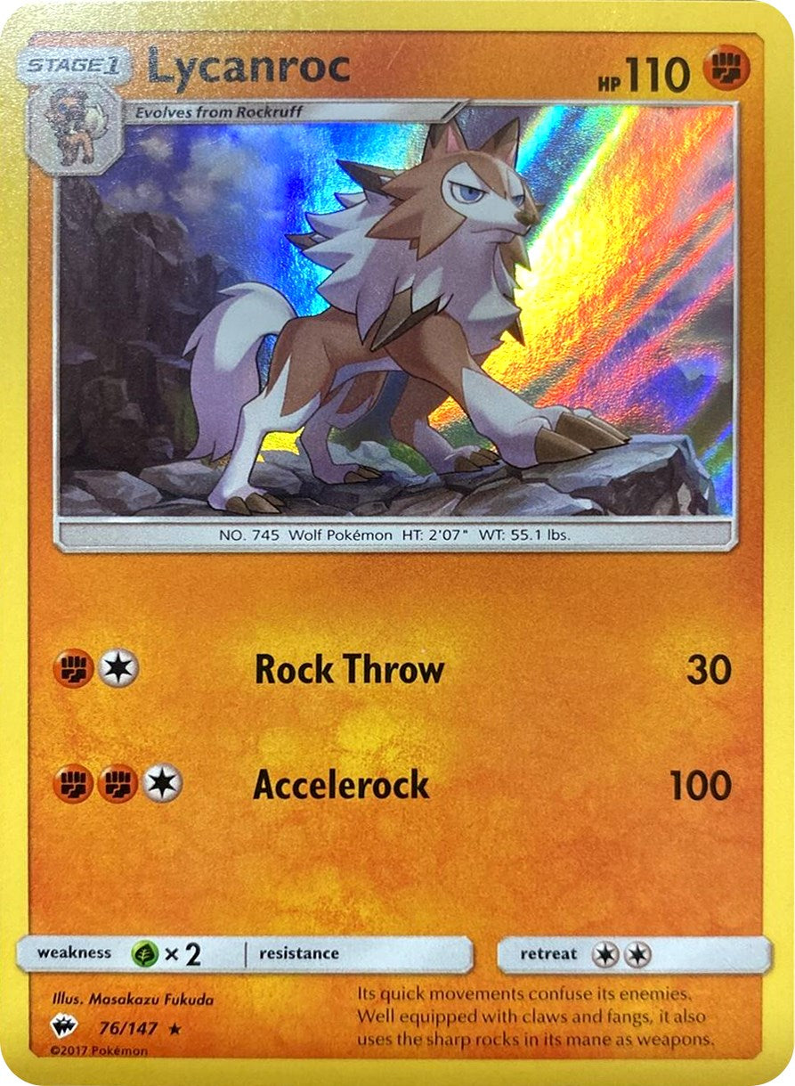 Lycanroc (76/147) (Water Web Holo) [Sun & Moon: Burning Shadows] | Mega City Incorporated