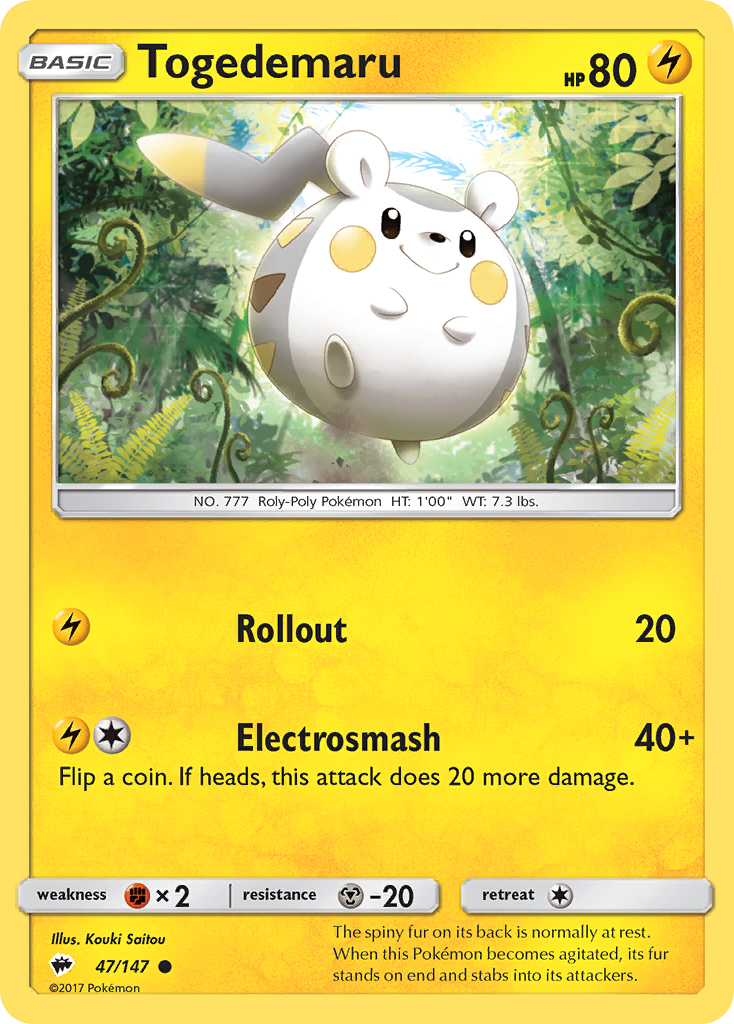 Togedemaru (47/147) [Sun & Moon: Burning Shadows] | Mega City Incorporated