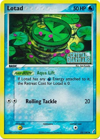 Lotad (55/100) (Stamped) [EX: Crystal Guardians] | Mega City Incorporated