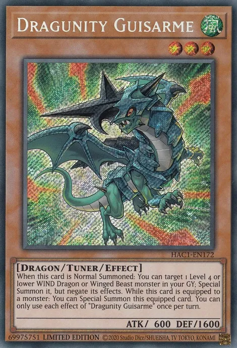 Dragunity Guisarme [HAC1-EN172] Secret Rare | Mega City Incorporated