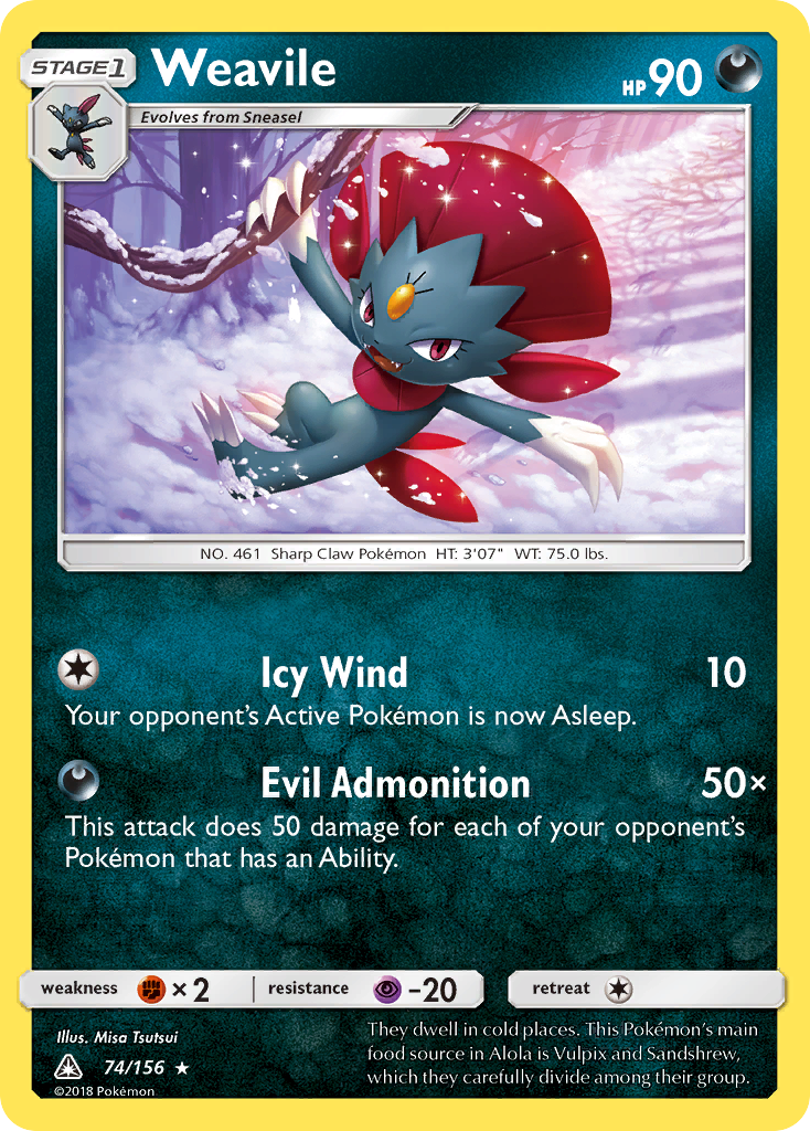 Weavile (74/156) [Sun & Moon: Ultra Prism] | Mega City Incorporated