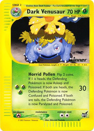 Dark Venusaur (7) (Winner) [Best of Promos] | Mega City Incorporated