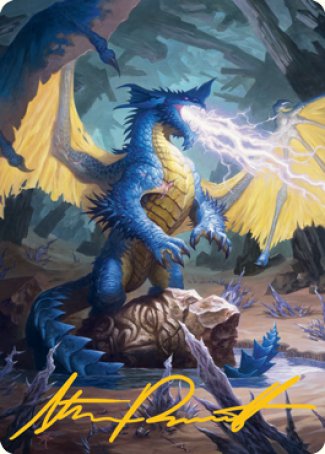 Blue Dragon Art Card (Gold-Stamped Signature) [Dungeons & Dragons: Adventures in the Forgotten Realms Art Series] | Mega City Incorporated