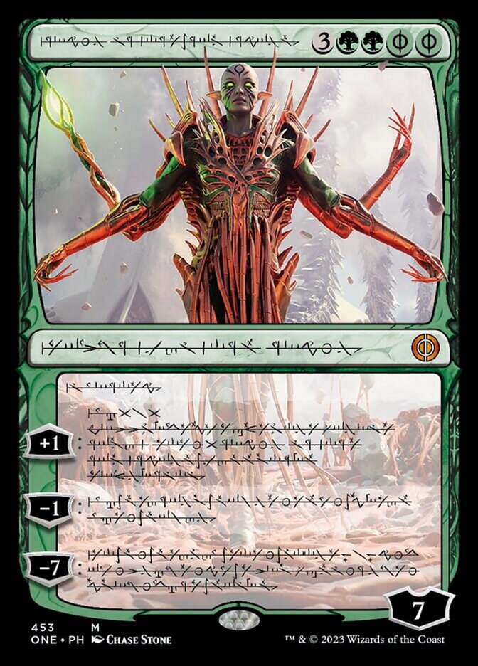 Nissa, Ascended Animist (Phyrexian Step-and-Compleat Foil) [Phyrexia: All Will Be One] | Mega City Incorporated