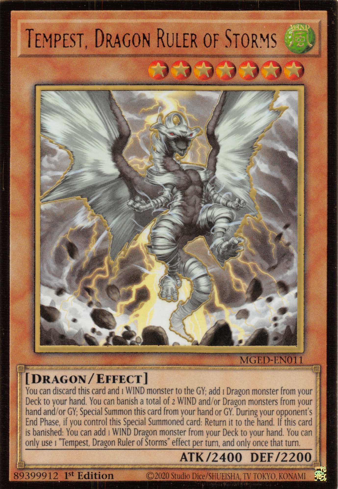 Tempest, Dragon Ruler of Storms [MGED-EN011] Gold Rare | Mega City Incorporated