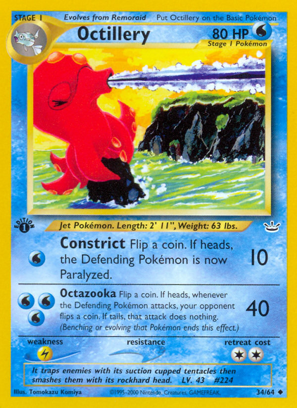 Octillery (34/64) [Neo Revelation 1st Edition] | Mega City Incorporated