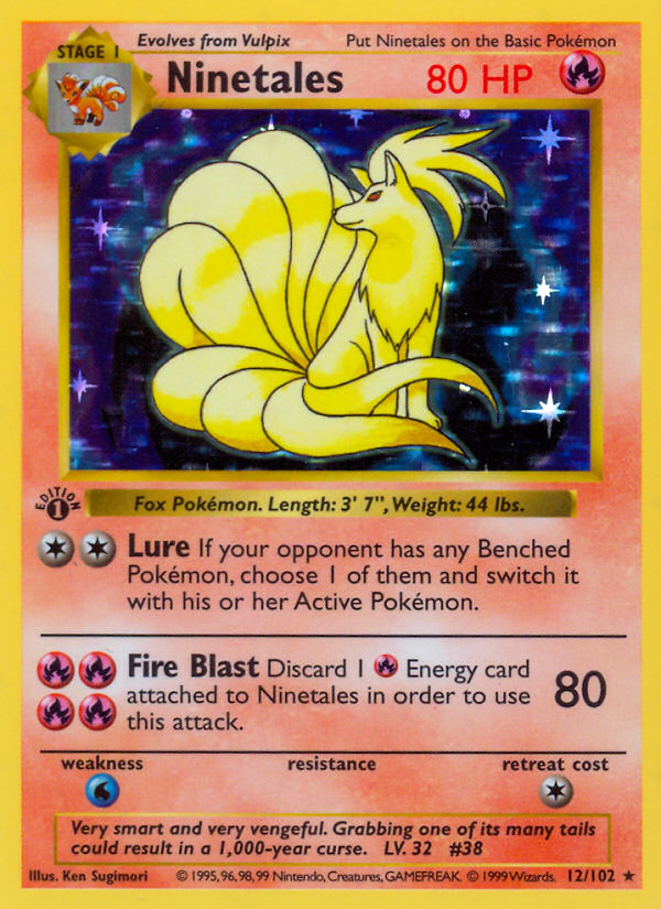 Ninetales (12/102) (Shadowless) [Base Set 1st Edition] | Mega City Incorporated